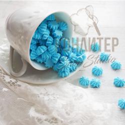 сахарные фигурки мини-безе голубые