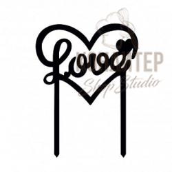 Топпер “Love” черный, 11*14 см.