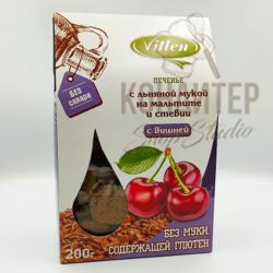 Печенье Vitlen с льняной мукой на мальтите и стевии с вишней