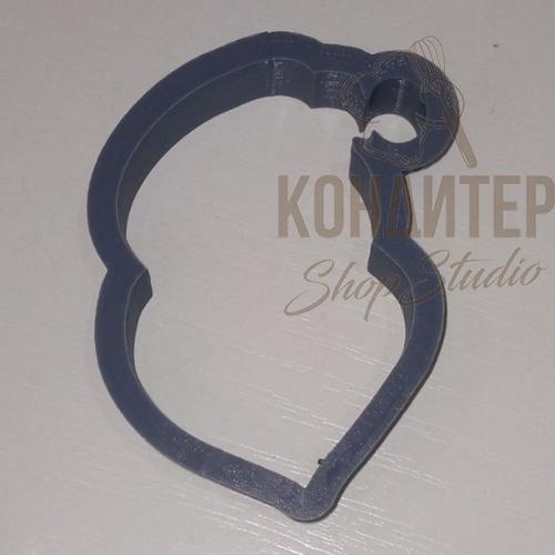 Вырубка Новогодняя голова Санты 8см