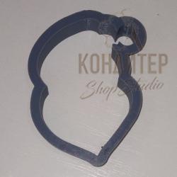 Вырубка Новогодняя голова Санты 8см