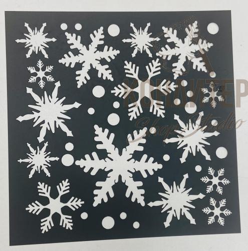 Трафарет Снежинки 15*15см