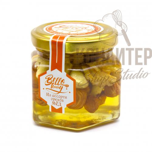 Мёд ассорти орехов Bello Honey 155гр стекл банка