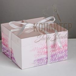 Упаковка на 4 капкейка Love 16*16*10см