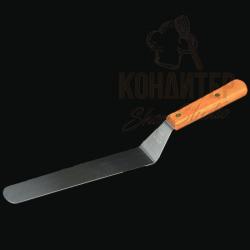 Лопатка - палетка изогнутая с деревянной ручкой, 21 см