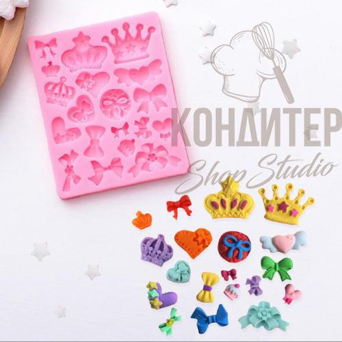 Молд силиконовый Банты и Короны 9,1*8,5