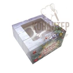 Упаковка на 4 капкейка С Новым Годом