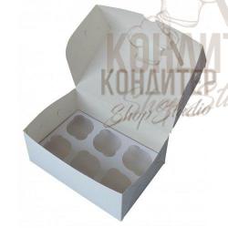Упаковка на 6 капкейков белая 10шт