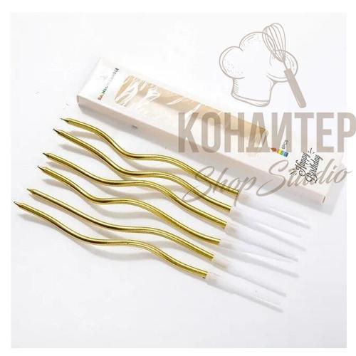 Свечи в торт Волна 15см 6шт