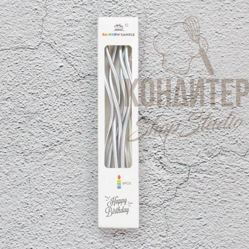 Свечи в торт Волна 15см 6шт