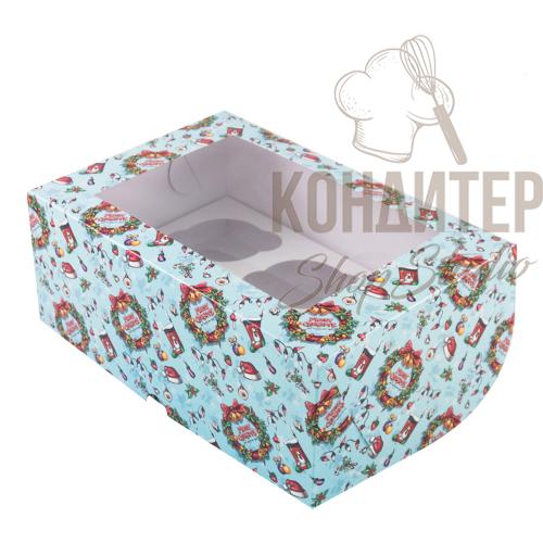 Упаковка на 6 капкейка С Новым Годом