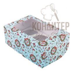 Упаковка на 6 капкейка С Новым Годом