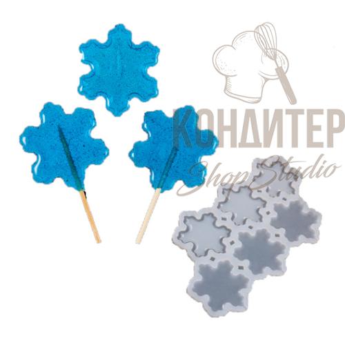 Форма для леденцов Снежинки 11*18см 6яч