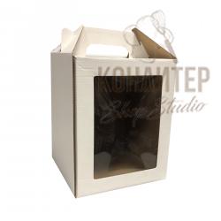 Коробка для торта 12*12*16 пряничный домик