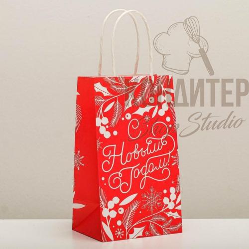 Пакет подарочный вертикальный 12*21*9см