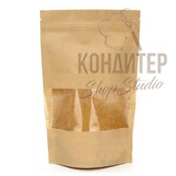 Крафт Пакет упаковочный дой пак с окном 150*105
