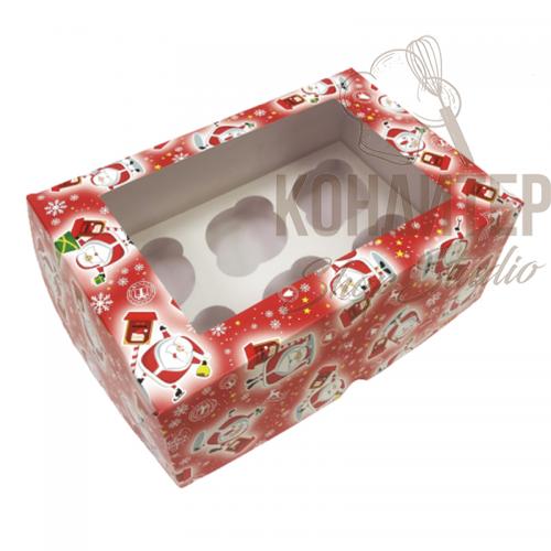 Упаковка на 6 капкейка С Новым Годом