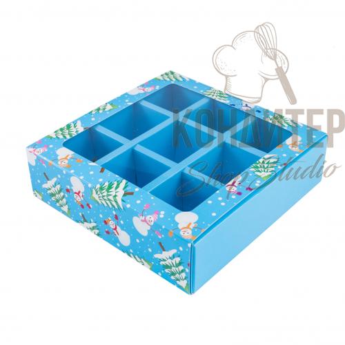 Упаковка для конфет на 9шт Новогодняя 135*135*35