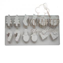 Форма силиконовая для льда и шоколада Ассорти 12яч