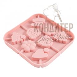 Форма для леденцов Новогодние мишки 13*13см 8ячеек