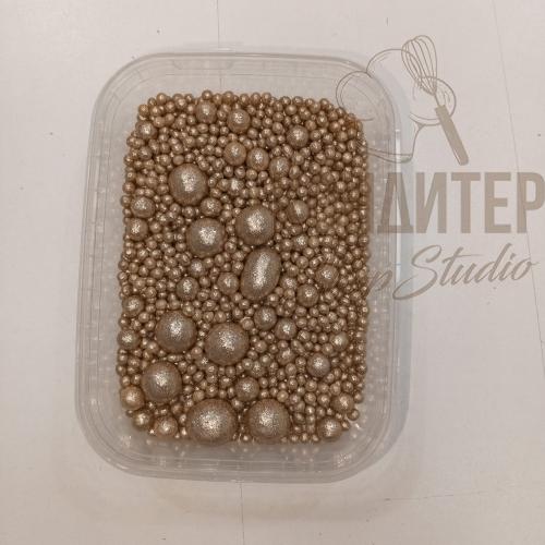 Декор воздушный рис белое золото 50гр