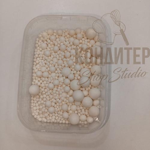 Декор воздушный рис белый матовый 50гр