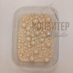 Декор воздушный рис белый глянцевый 50гр