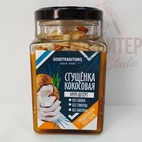Сгущёнка кокосовая с миндальными лепестками 270гр