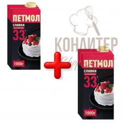Сливки ПЕТМОЛ 33% 1,0л (акция1+1)