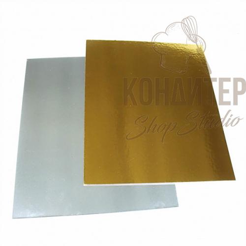 Подложка прямоугольная 40*30*3,2 золото/жемчуг