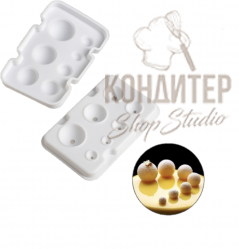 Форма для выпечки и муссовых десертов, 2 части, 7 ячеек, 13х8,5х3 см "Шарики"