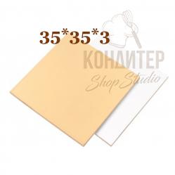 Подложка квадратная золото/жемчуг 35*35*3,2