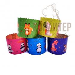 Формы бумажные для кулича 11*8,5 см (350-370 грамм) 10 штук цвета в ассортименте