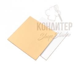 Подложка квадратная 22*22*1,5 золото/жемчуг