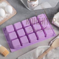 Форма силиконовая для муссовых десертов Куб 15 яч 30*17,5