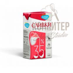 сливки чудское озеро 1 литр 35%