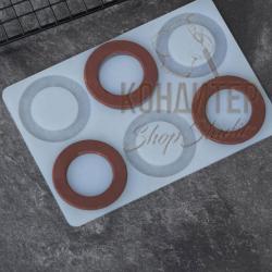 Мат силиконовый Кольца 13*19см 6яч