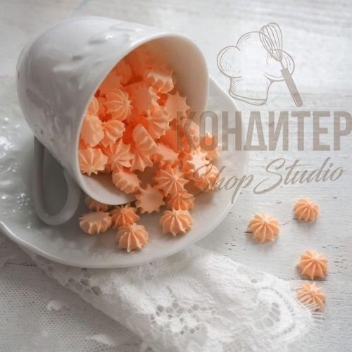 сахарные фигурки мини-безе персиковые