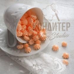сахарные фигурки мини-безе персиковые