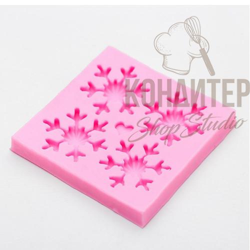 Молд силиконовый 4 снежинки 8,5*8,5 см