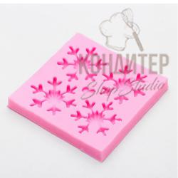 Молд силиконовый 4 снежинки 8,5*8,5 см