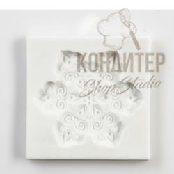 молд "Снежинка, белый силикон" 8*8 см