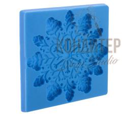 Молд "Снежинка, синий силикон" 8*8 см
