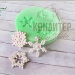 Молд "3 снежинки" 5,5*5,5 см