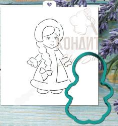 Вырубка + трафарет "Снегурочка"